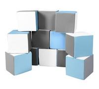 Lot cubes XXL mousse 12 pcs blanc, bleu clair, gris Bleu G