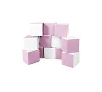 Lot cubes XXL mousse 12 pcs blanc, rose