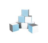 Lot cubes XXL mousse 8 pcs blanc, bleu clair, gris