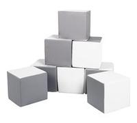 Lot cubes XXL mousse 8 pcs blanc,gris Blanc G