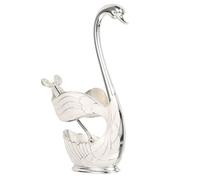 Lot Cuillère à Fruits avec Support Cygne, en Alliage de Zinc Ménagère | Surface Polie, Poignée Ergonomique et Formes Lisses, pour Desserts, Cocktails et Condiments à Maison