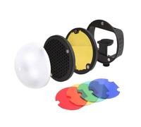 Lot d'accessoires d'éclairage clignotant avec grille diffuseur, dôme et gels de couleur pour diverses photos, grilles en nid d'abeille, réflecteurs