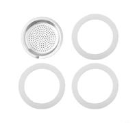 Lot d'accessoires pour cafetière expresso Moka contenant 3 joints en silicone et 1 filtre en aluminium compatible avec différentes capacités de tasse pour une infusion efficace (2 tasses)