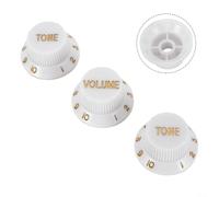 Lot d'accessoires pour guitare comprenant trois boutons de commande essentiels en plastique, un volume et deux tons (A)