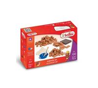 Teifoc - Kit de construction en pierre miniature - 100 briques avec mortier et outils - Projets bricolage enfants 6 ans+