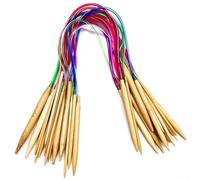 Lot d'aiguilles à crochet circulaires avec pointes d'aiguilles carbonisées et indication de taille claire pour un travail artisanal fiable (100 cm)