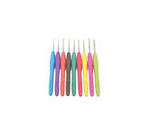 Lot d'aiguilles à crochet ergonomiques - différentes tailles pour tricoter, artisanat, écharpes, chapeaux, amigurumi, bricolage (acier-silicone09)