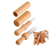 Lot d'aiguilles à feutrer avec manche en bois - 2 accessoires de feutrage à l'aiguille - Avec manche en bois massif et aiguilles à feutrer pour bricolage