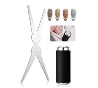 Lot d'aimants œil de chat en forme de ciseaux, 2 en 1 aimant pour ongles en forme d'œil de chat pour effet français, aimant de vernis à ongles gel œil de chat pour nail art, bricolage, maison, salon