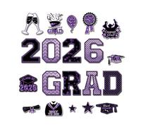 Lot d'aimants pour voiture, décorations de voiture innovantes et réutilisables, thème de remise de diplôme coloré et brillant, collection d'accessoires pour véhicules, design accrocheur, adapté à une