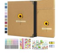 Lot d'albums photo à couverture rigide en papier kraft avec accessoires pour mariage, voyage, scrapbooking