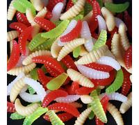 Lot D'appâts Artificiels Souples En Silicone Pour La Pêche, Pack De Leurres Pour Attraper Des Poissons Tels Que Les Vers De Terre Ou Les Ménés, Avec Une Odeur De Ver, En Liquidation, 100 Pièces