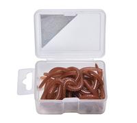 Lot D'appâts Artificiels Souples Et Réalistes Pour La Pêche, Pack De Leurres Pour Attraper Des Poissons, Rouge, Vert, Ver De Mer, Simulation De Vers, 15 Pièces = 1 Boîte