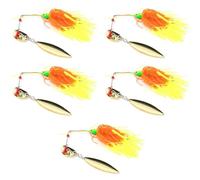Lot D'appâts Durs En Métal Pour La Pêche, Pack De Leurres Pour Attraper Des Poissons Comme Les Bars, Matériel Pour Pêcher, Spinner, 5 Pièces