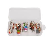 Lot D'appâTs Durs Rotatifs Pour La PêChe, Leurre Pour Attraper Des Poissons, Avec CuillèRe En MéTal, Avec BoîTe à Triple HameçOn, 10 PièCes/Lot