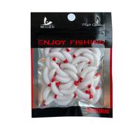Lot D'Appâts Souples Pour La Pêche, Leurre Pour Attraper Des Poissons, Hameçon, Odeur De Vers, Crevettes Phosphorescentes, Nouveau Style, Promotion, 2.4cm, 0.5g, 50 Pièces