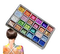 Lot d'aquarelles nacrées de 24 pièces : aquarelles pour artistes et débutants | Couleurs métallisées brillantes avec palette pour peinture, artisanat, croquis, leçons d'art
