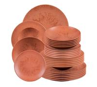 Table Passion – Service d'assiettes 24 pièces Onyx Terracotta – Grès orange