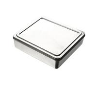 Lot d'assiettes carrées multi-usages en acier inoxydable pour grillades profondes pour poissons, plats de service pour fêtes, événements, service de table (32,8 x 15 x 7 cm avec couvercle)