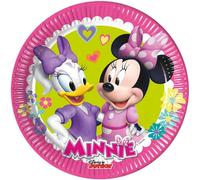Procos Lot de 8 assiettes Minnie Happy Helpers 93491-20 cm - En papier mélangé FSC® - Pour fête d'anniversaire d'enfant