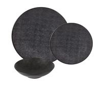 Table Passion - Service d'assiettes Vésuvio 12 pièces - Noir - Grès