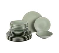 Table Passion – Lot d'assiettes Vésuvio – Vert sauge – 18 pièces
