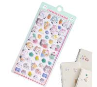 Lot d'autocollants 3D - 20 x 9,5 x 0,5 cm - Avec mignons chats de dessin animé - Feutre - Flocage - Mini autocollants mignons - Pour , filles, adolescents, journal , école, collège, sac à