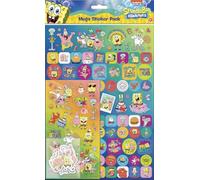 Lot d'autocollants Bob l'éponge | Produit sous licence officielle | Trois types d'autocollants (environ 120 autocollants) | Réutilisable sur des surfaces non poreuses | Unisexe | À partir de 3 ans |