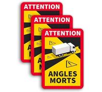 Lot d'Autocollants Camion Angles Morts Etiquettes - Adhésion Extra Forte et Protection UV - Véhicules Stickers Poids Lourd - Attention - Signe d'avertissement (3)
