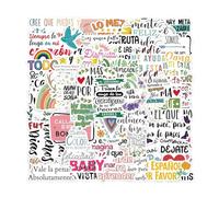 Lot d'autocollants de motivation espagnole - Autocollants en vinyle imperméables avec dictons inspirants - Autocollants et amovibles sans laisser de traces - Pour ordinateur portable, bouteille d'eau