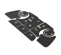 Lot d'autocollants de réparation pour bouton de contrôle de climatisation, 100 × 150 mm, revêtement en PVC noir, garniture intérieure de rechange, résistant à la décoloration et à la lumière faible