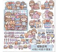 Lot D'autocollants Décoratifs Kawaii Pour Scrapbook, Étiquette Scrapbook, En Papier, Papeterie De Journal Poubelle, Street Shop, Planificateur, 1 Ensemble