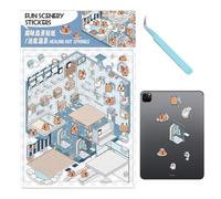 Lot d'autocollants miniatures pour maison - Autocollants de scène miniatures - Autocollants pour soulager le stress - Autocollants pour votre propre maison - Autocollants pour votre propre scène