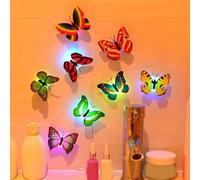 Lot d'autocollants muraux USB LED en forme de papillon pour chambre d'enfant, décoration de chambre à coucher, couleur changeante, éclairage d'ambiance mystère, lot de 10 cm