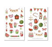 Lot d'autocollants pastèque - Planificateur de journal autocollant pour pâtisserie, jardin, fête, gâteau