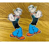 Lot d'autocollants Popeye Der Seemmann - Motif : Oldschool Comic Classic Car - Se55