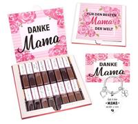 Lot d'autocollants pour la fête des mères, cadeau d'adieu, maternelle, avec autocollants pré-imprimés, inscription « Danke Mama » + carte de vœux + porte-clés ange gardien