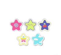 Lot d'autocollants réfléchissants pour casque de moto avec cœurs, papillons, étoiles, arcs-en-ciel, fleurs, pour une utilisation de jour et de nuit (étoile)