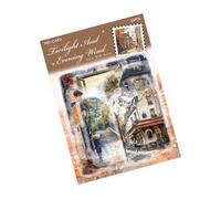 Lot d'autocollants rétro Street Walk - Flower Town Accessoires d'art pour journaux, cahiers et décoration de bricolage. Ville à fleurs rétro série décorative