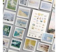 Lot D'autocollants Washi Pour Bricolage, Étiquette The Monet, Peinture, Impression, Papeterie Décorative Pour Journal Intime, Scrapbooking, 50 Pièces/Paquet