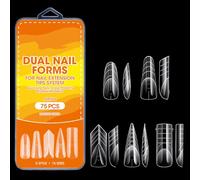 Lot de 04 formes d'extension d'ongles de salon avec transparents | Lot de 75 pièces réutilisables, aide à l'exercice, routine de vanity