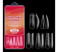 Lot de 06 formes d'extension d'ongles de salon avec transparents | Lot de 75 pièces réutilisables, aide à l'exercice, routine de vanity