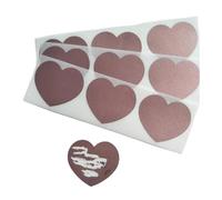 Lot de 1 000 autocollants à gratter en forme de cœur doré/argenté pour messages secrets, cadeaux de fête, jeux (or rose)