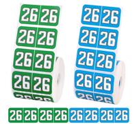 Lot de 1 000 autocollants colorés pour l'année 2026, 1,9 x 3,8 cm, 26 ans pour dossiers, dossiers, fournitures de bureau (vert et bleu)