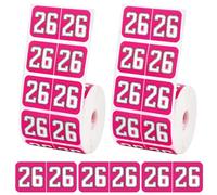 Lot de 1 000 autocollants colorés pour l'année 2026, 9,5 x 3,8 cm, 26 ans, étiquettes autocollantes colorées pour dossiers, fournitures de bureau (rose rouge)