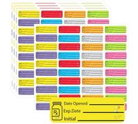 Lot de 1 000 autocollants pour date d'ouverture et date d'expiration des médicaments - 3,8 x 1,3 cm - Dates EXP pour inventaire des pilules organisées