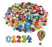 Lot de 1 000 boutons colorés pour loisirs créatifs, couture, projets de bricolage 2/4 trous (7 à 15 mm)