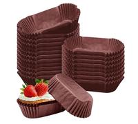 Lot de 1 000 doublures ovales anti-graisse jetables pour cupcakes et cupcakes (marron-S)
