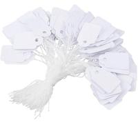 Lot de 1 000 étiquettes blanches pré-cordées de 25 x 39 mm pour prix, emballage cadeau et organisation | Papier cartonné durable avec ficelle attachée