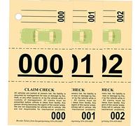 Lot de 1 000 étiquettes de réclamation de véhicules avec schéma de voiture - Étiquette perforée en 3 parties ivoire - Stock d'index 50 kg numéroté 000-999 Ivoire